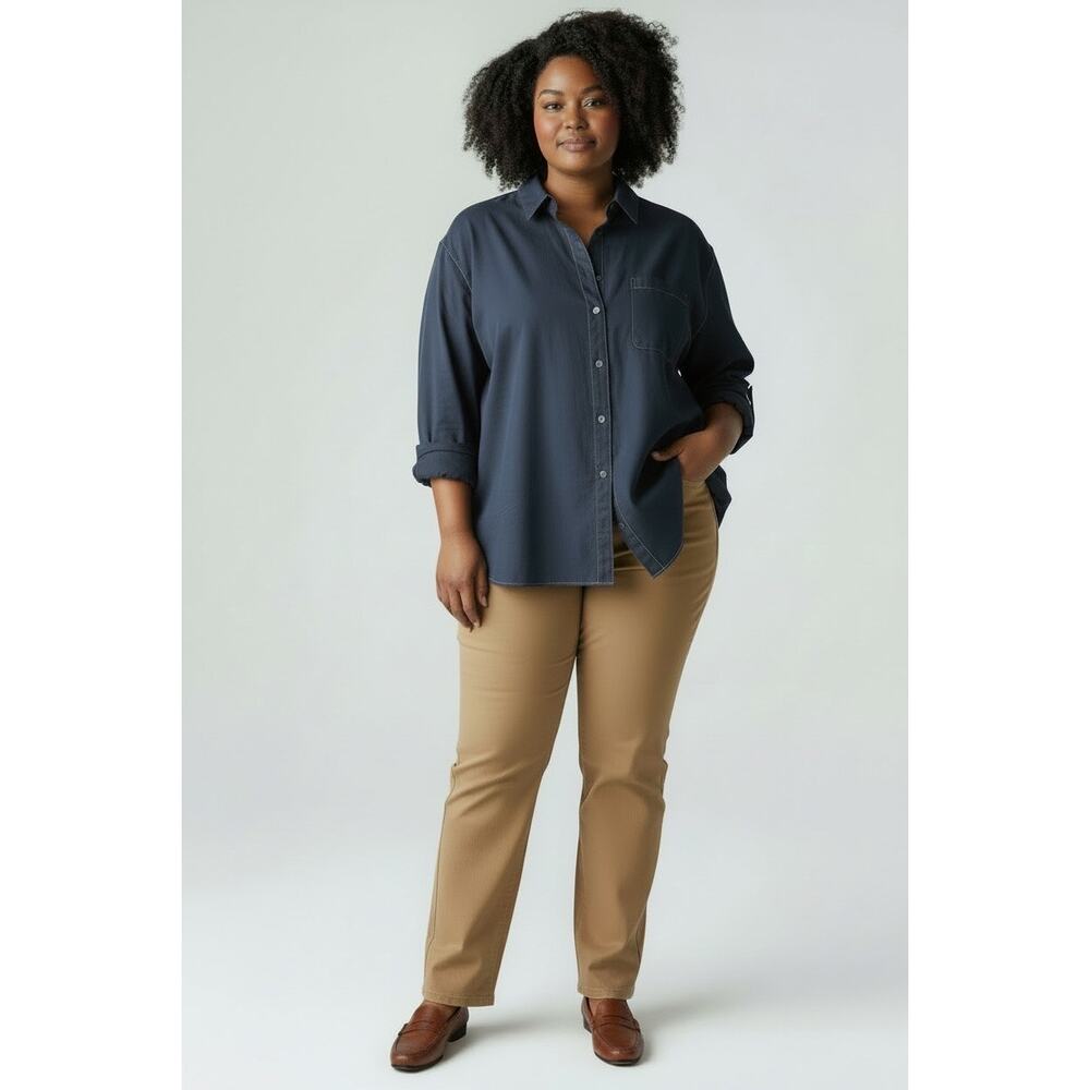 Lafayette 148 Oversized Cotton Button Down.